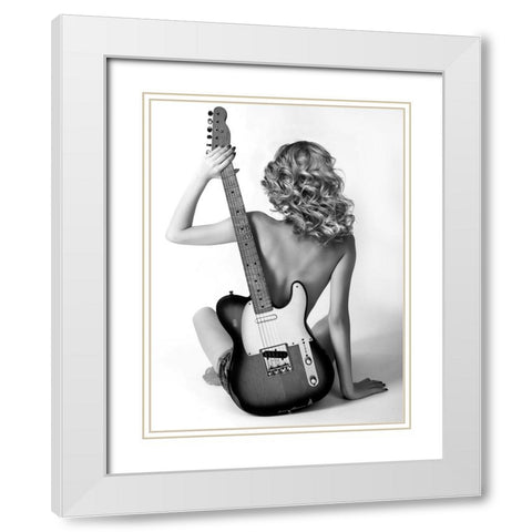 Telecaster Blondie White Modern Wood Framed Art Print with Double Matting by Drake, David