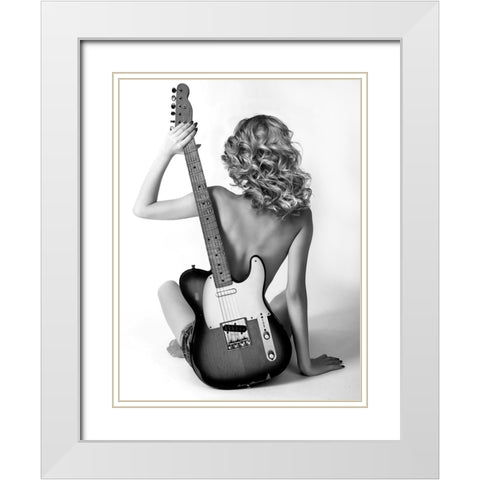 Telecaster Blondie White Modern Wood Framed Art Print with Double Matting by Drake, David
