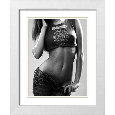 Aye Oh Lets Go White Modern Wood Framed Art Print with Double Matting by Drake, David