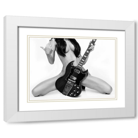 Go Rock Yourself White Modern Wood Framed Art Print with Double Matting by Drake, David
