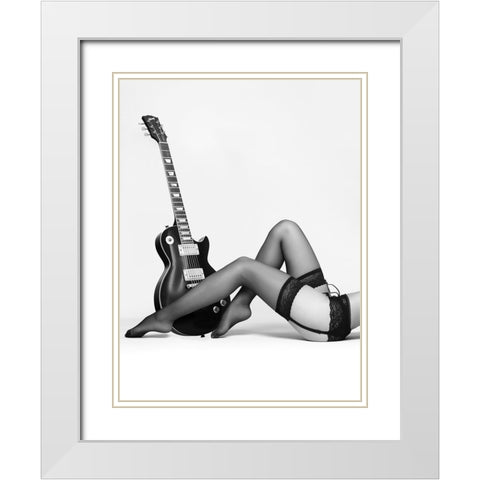 Rock n Legs White Modern Wood Framed Art Print with Double Matting by Drake, David