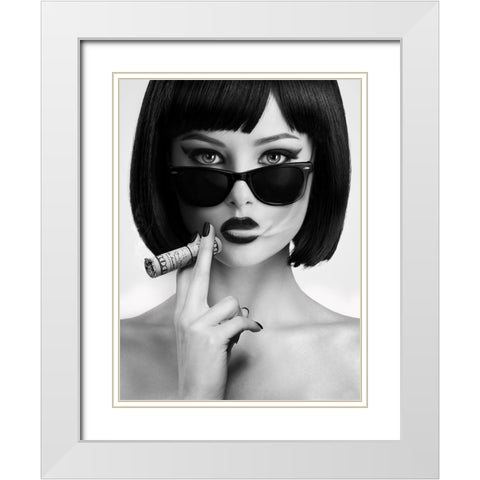 Smoke This White Modern Wood Framed Art Print with Double Matting by Drake, David