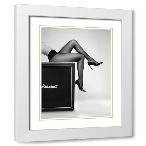 Rock n Legs White Modern Wood Framed Art Print with Double Matting by Drake, David