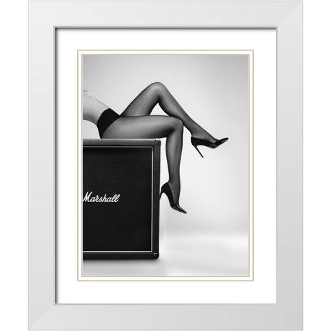 Rock n Legs White Modern Wood Framed Art Print with Double Matting by Drake, David