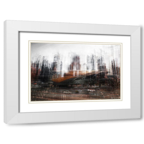Too Much Traffic White Modern Wood Framed Art Print with Double Matting by Chiriaco, Carmine