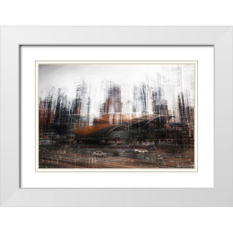 Too Much Traffic White Modern Wood Framed Art Print with Double Matting by Chiriaco, Carmine