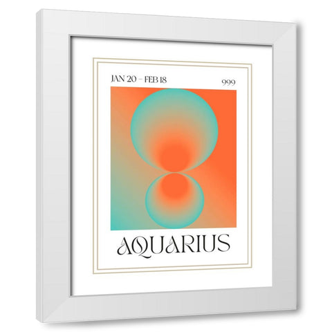 Aquarius White Modern Wood Framed Art Print with Double Matting by Castillo, Valeria