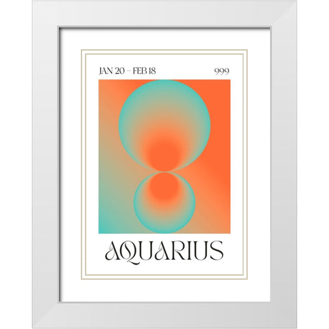 Aquarius White Modern Wood Framed Art Print with Double Matting by Castillo, Valeria