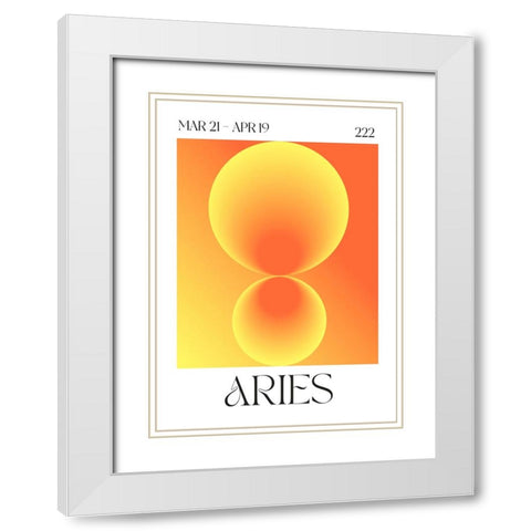 Aries White Modern Wood Framed Art Print with Double Matting by Castillo, Valeria