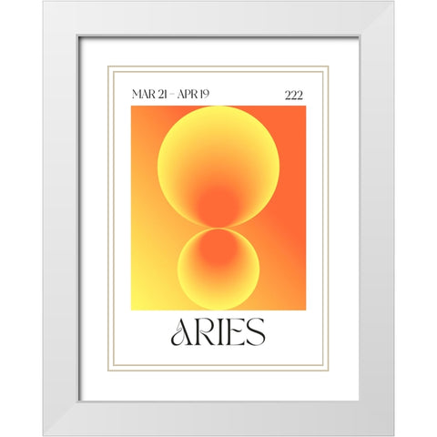 Aries White Modern Wood Framed Art Print with Double Matting by Castillo, Valeria