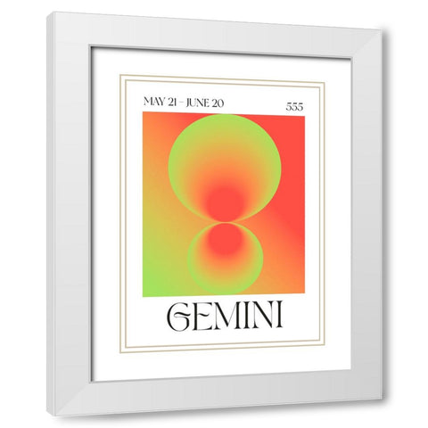 Gemini White Modern Wood Framed Art Print with Double Matting by Castillo, Valeria