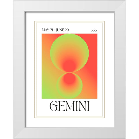 Gemini White Modern Wood Framed Art Print with Double Matting by Castillo, Valeria