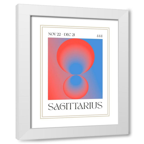Sagittarius White Modern Wood Framed Art Print with Double Matting by Castillo, Valeria