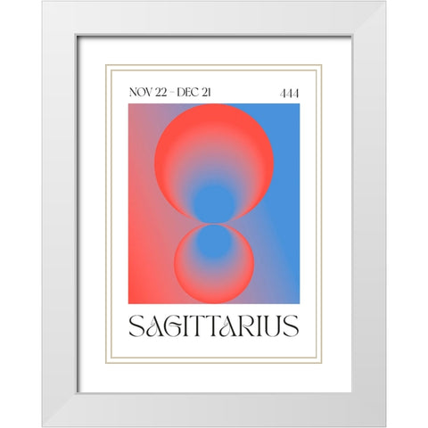 Sagittarius White Modern Wood Framed Art Print with Double Matting by Castillo, Valeria