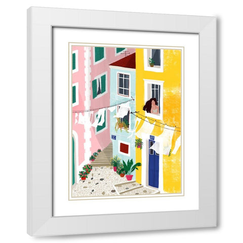 Chillin White Modern Wood Framed Art Print with Double Matting by Tomljanovic, Maja