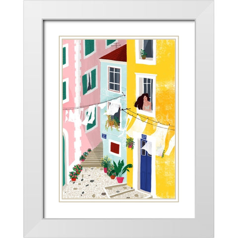 Chillin White Modern Wood Framed Art Print with Double Matting by Tomljanovic, Maja