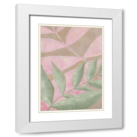 Ryung leaves White Modern Wood Framed Art Print with Double Matting by Laiz Blursbyai, Rosana