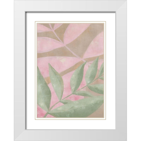 Ryung leaves White Modern Wood Framed Art Print with Double Matting by Laiz Blursbyai, Rosana