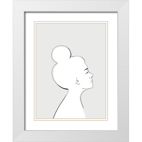 Sanyu portrait White Modern Wood Framed Art Print with Double Matting by Laiz Blursbyai, Rosana