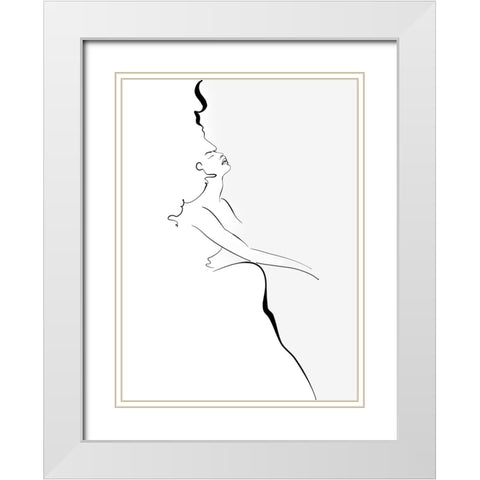 Silhouette White Modern Wood Framed Art Print with Double Matting by Laiz Blursbyai, Rosana