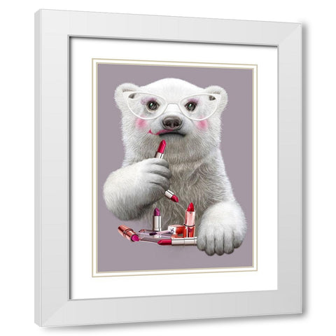 Lipstick Paula White Modern Wood Framed Art Print with Double Matting by Lawless, Adam