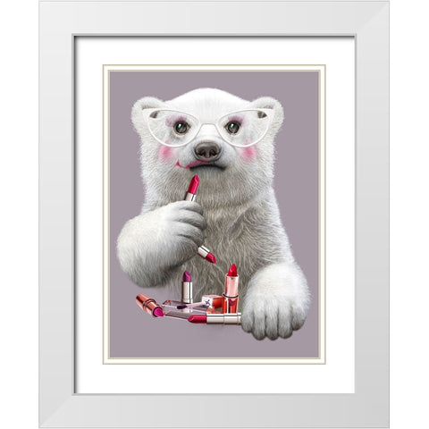 Lipstick Paula White Modern Wood Framed Art Print with Double Matting by Lawless, Adam