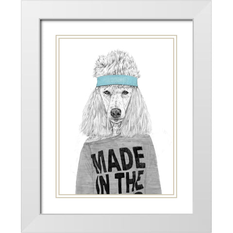 80s Bitch White Modern Wood Framed Art Print with Double Matting by Solti, Balazs