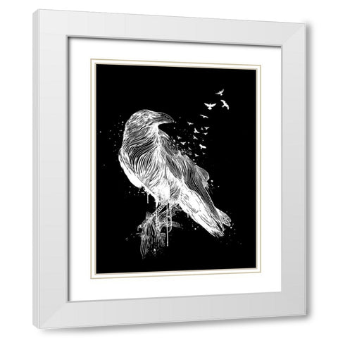 Born to be free (dark) White Modern Wood Framed Art Print with Double Matting by Solti, Balazs