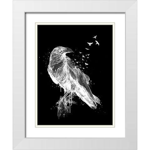 Born to be free (dark) White Modern Wood Framed Art Print with Double Matting by Solti, Balazs