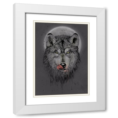 Dinner time (dark) White Modern Wood Framed Art Print with Double Matting by Solti, Balazs