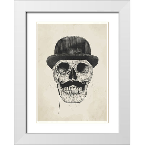 Gentlemen never die White Modern Wood Framed Art Print with Double Matting by Solti, Balazs