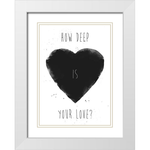 How deep is your love White Modern Wood Framed Art Print with Double Matting by Solti, Balazs