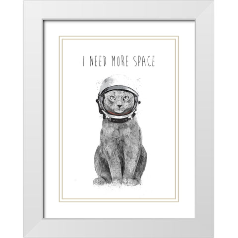 I need more space White Modern Wood Framed Art Print with Double Matting by Solti, Balazs