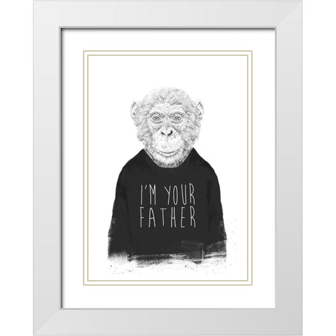 Im your father White Modern Wood Framed Art Print with Double Matting by Solti, Balazs