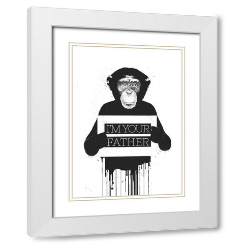 Im your father II White Modern Wood Framed Art Print with Double Matting by Solti, Balazs