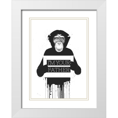 Im your father II White Modern Wood Framed Art Print with Double Matting by Solti, Balazs