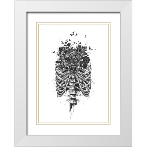 New life White Modern Wood Framed Art Print with Double Matting by Solti, Balazs