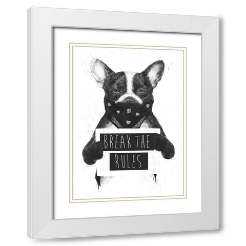 Rebel dog White Modern Wood Framed Art Print with Double Matting by Solti, Balazs