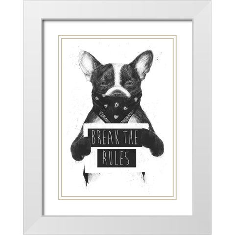 Rebel dog White Modern Wood Framed Art Print with Double Matting by Solti, Balazs
