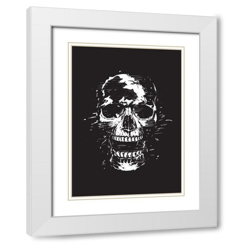 Scream (bw) White Modern Wood Framed Art Print with Double Matting by Solti, Balazs