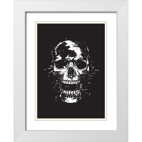 Scream (bw) White Modern Wood Framed Art Print with Double Matting by Solti, Balazs