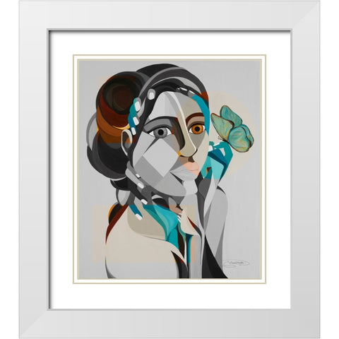 Hands of Change White Modern Wood Framed Art Print with Double Matting by Florea, Simona