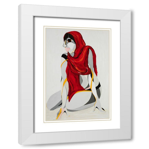 Malala Yousafzai White Modern Wood Framed Art Print with Double Matting by Florea, Simona