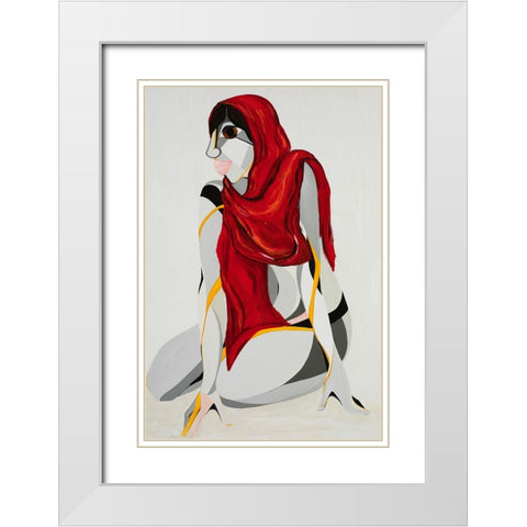 Malala Yousafzai White Modern Wood Framed Art Print with Double Matting by Florea, Simona