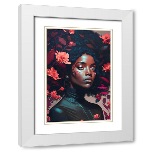 Goddess Of The Flowers White Modern Wood Framed Art Print with Double Matting by Treechild
