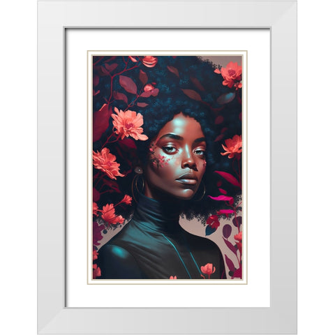 Goddess Of The Flowers White Modern Wood Framed Art Print with Double Matting by Treechild