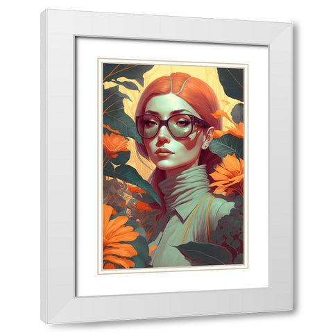 Beauty In The Jungle White Modern Wood Framed Art Print with Double Matting by Treechild