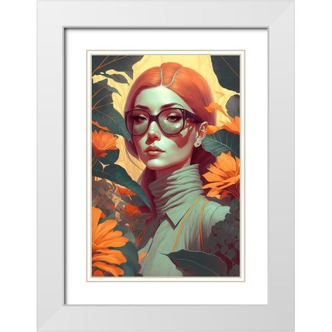 Beauty In The Jungle White Modern Wood Framed Art Print with Double Matting by Treechild