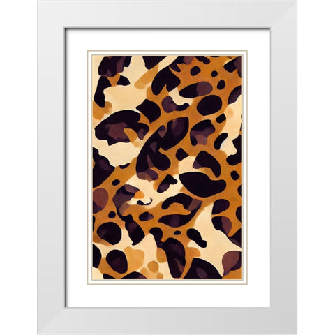 Leo Pattern White Modern Wood Framed Art Print with Double Matting by Treechild