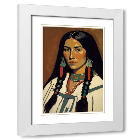 The Daughter Of Ashok White Modern Wood Framed Art Print with Double Matting by Treechild